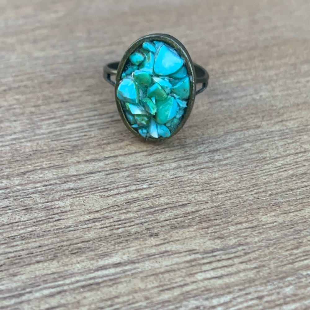 Handmade turquoise adjustable ring